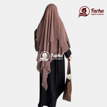 Meherin Jilbab Khimar Hijab images 1 Saddle Brown for farha hijab fashion