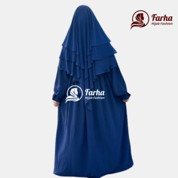 Meherin Jilbab Khimar Hijab – Navy Blue images for farha hijab fashion
