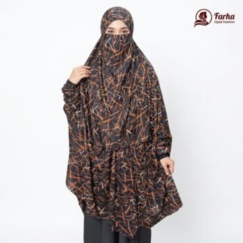 China Linen Print Khimar with Niqab - Soft & Breathable (CLPK01)
