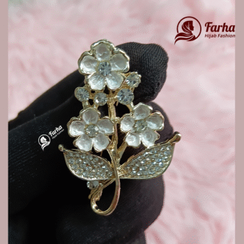 Flower Crystal Brooch images for Farha Hijab Fashion