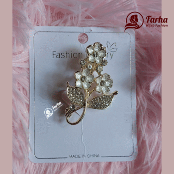 Flower Crystal Brooch images for Farha Hijab Fashion