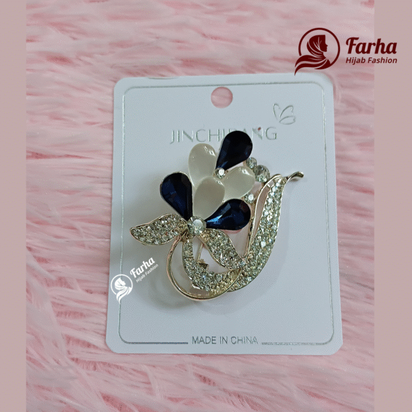 Flower Crystal Brooch images 1 for Farha Hijab Fashion