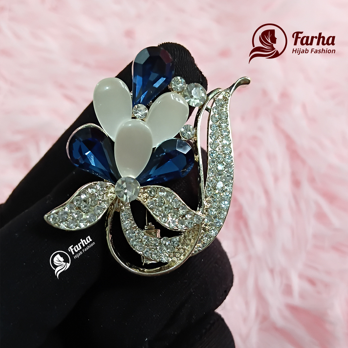Flower Crystal Brooch images 1.1 for Farha Hijab Fashion Flower Crystal Brooch images 1.1 for Farha Hijab Fashion
