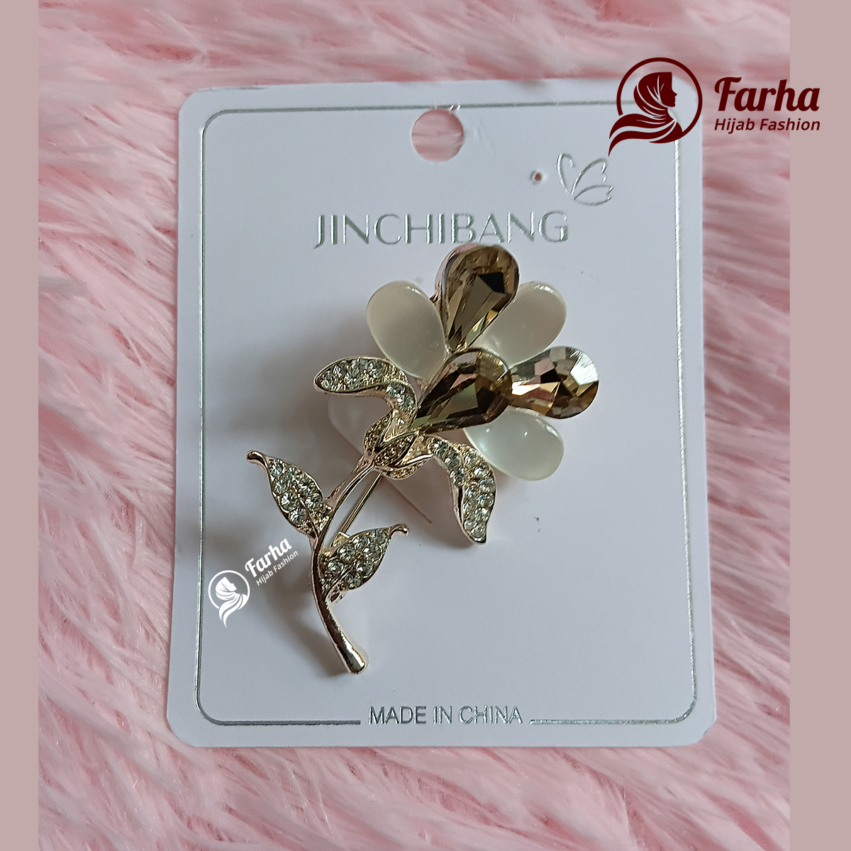 Flower Crystal Brooch images for Farha Hijab Fashion (10)