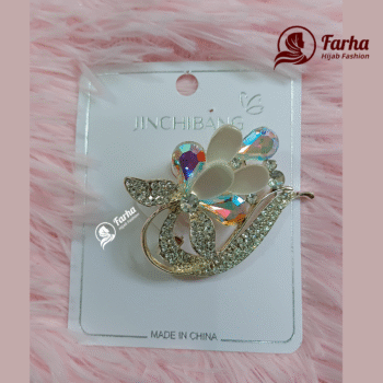 Flower Crystal Brooch images for Farha Hijab Fashion