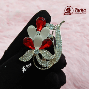 Flower Crystal Brooch images for Farha Hijab Fashion