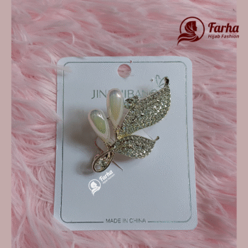 Leaf Crystal Brooch images for Farha Hijab Fashion