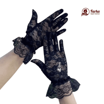 Premium Lace Full Finger hand socks images for farha hijab fashion
