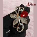 Leaf Crystal Brooch 04 for Farha Hijab Fashion