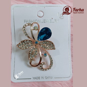 Leaf Crystal Brooch 05 for Farha Hijab Fashion