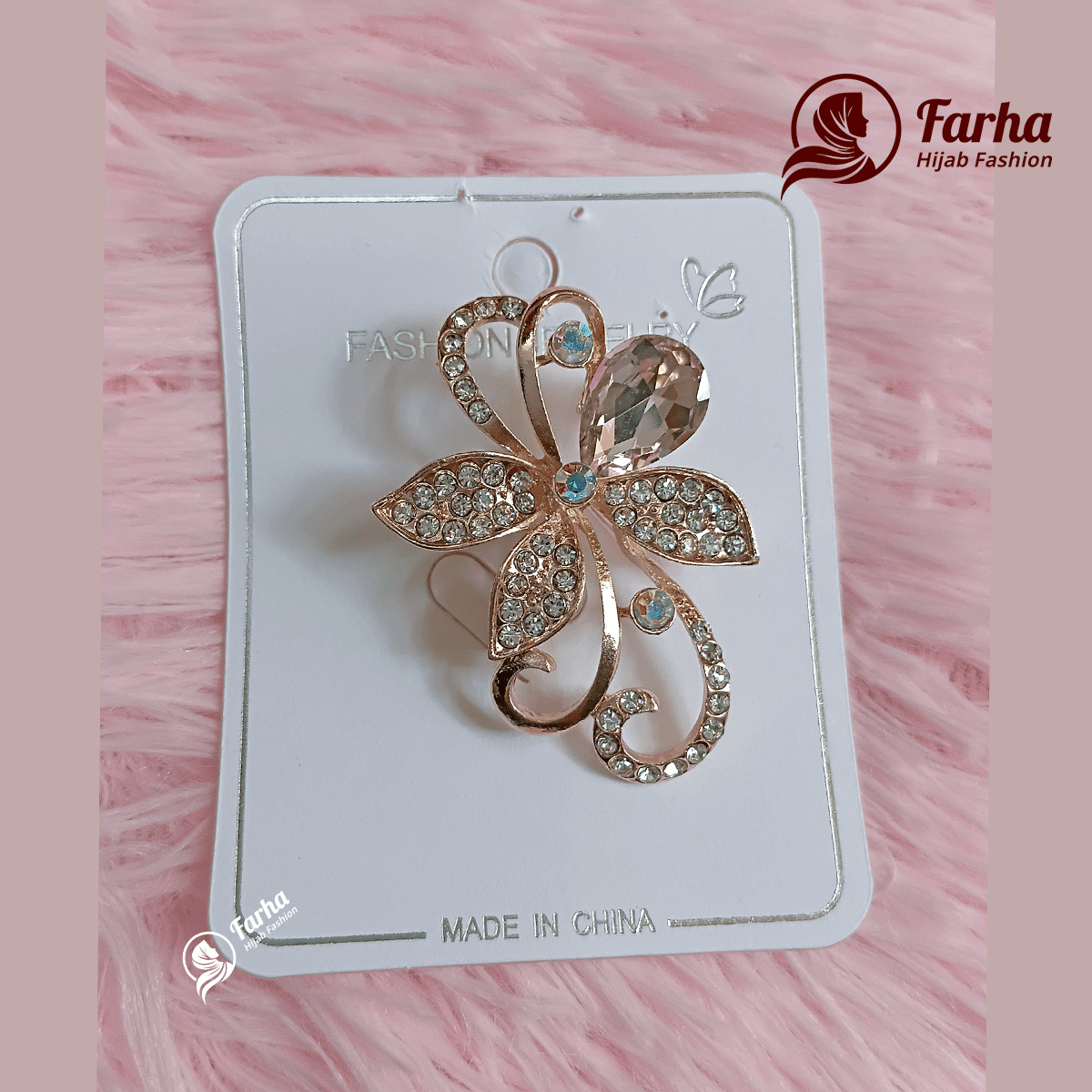 Leaf Crystal Brooch 06 for Farha Hijab Fashion Leaf Crystal Brooch 06 for Farha Hijab Fashion