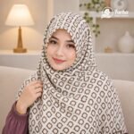 Soft China Cotton Print Hijab – P01 images 03 for farha hijab fashion