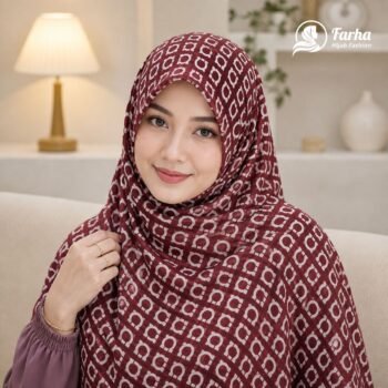 Soft China Cotton Print Hijab – P18 images 03 for farha hijab fashion