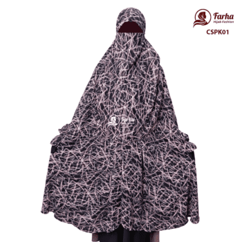 Century Silk Print Khimar with Niqab CSPK01 images 001 For Farha Hijab Fashion