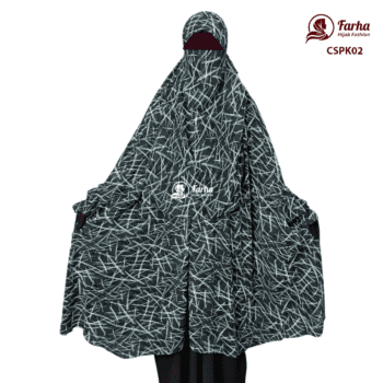 Century Silk Print Khimar with Niqab CSPK02 images 001 For Farha Hijab Fashion