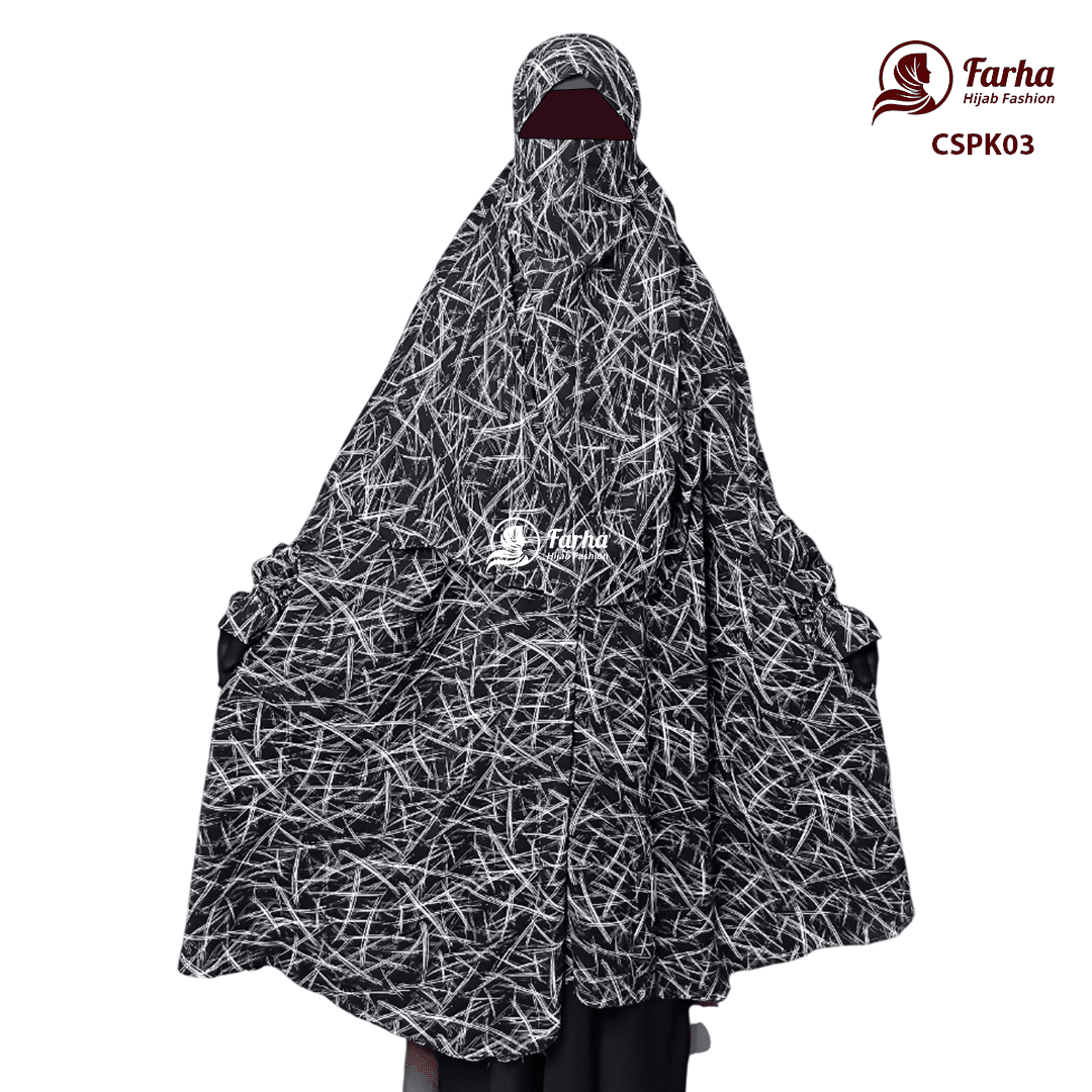 Century Silk Print Khimar with Niqab CSPK03 images For Farha Hijab Fashion Century Silk Print Khimar with Niqab CSPK03 images For Farha Hijab Fashion