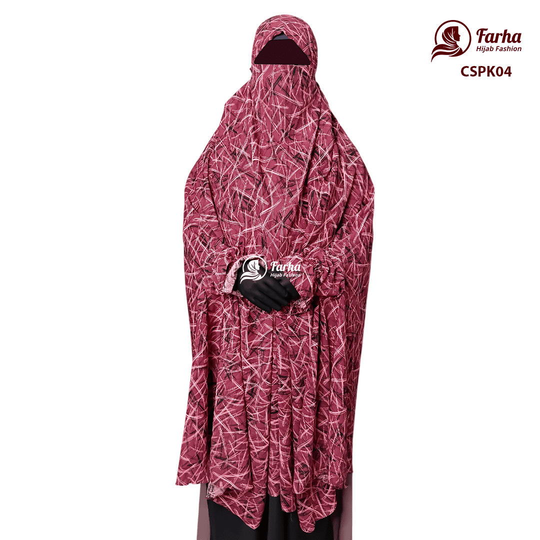 Century Silk Print Khimar with Niqab CSPK04 images 01 For Farha Hijab Fashion Century Silk Print Khimar with Niqab CSPK04 images 01 For Farha Hijab Fashion