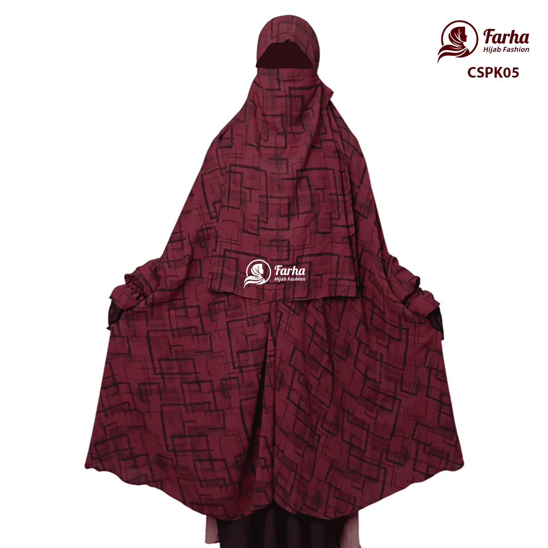 Century Silk Print Khimar with Niqab CSPK05 images For Farha Hijab Fashion Century Silk Print Khimar with Niqab CSPK05 images For Farha Hijab Fashion