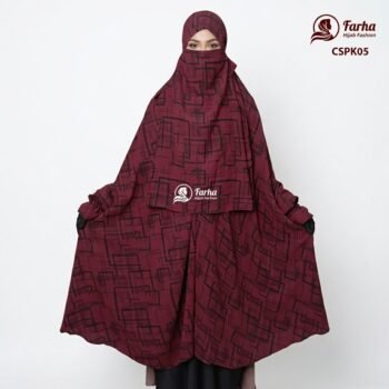 Century Silk Print Khimar with Niqab - Soft & Premium Fabric (CSPK05)