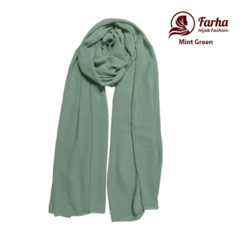 Chiffon Georgette Hijab Mint Green color images For Farha Hijab Fashion