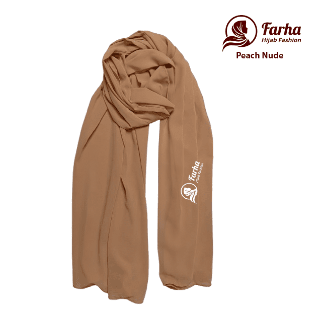 Chiffon Georgette Hijab Peach Nude color images For Farha Hijab Fashion Chiffon Georgette Hijab Peach Nude color images For Farha Hijab Fashion