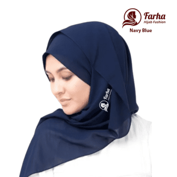 Chiffon Georgette Hijab navy blue color images 01 For Farha Hijab Fashion