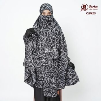China Linen Print Khimar with Niqab - Soft & Breathable (CLPK05)