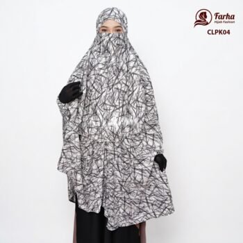 China Linen Print Khimar with Niqab - Soft & Breathable (CLPK04)