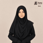 Premium Chiffon Georgette Hijab – Black Product images for farha hijab fashion