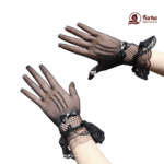 Premium Lace Full Finger Hand Socks (Hat Muja) – Black 02 images for farha hijab fashion