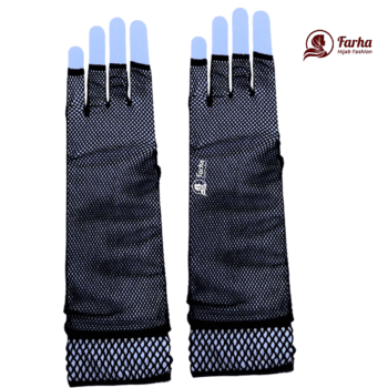 Premium Lace Full Fingerless Hand Socks (Hat Muja) – Black 05 images 01 for farha hijab fashion
