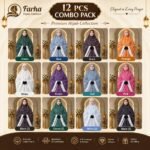 Combo 12 Colors Salat Hijab – Premium Boxi Voile Cotton Images for farha Hijab Fashion